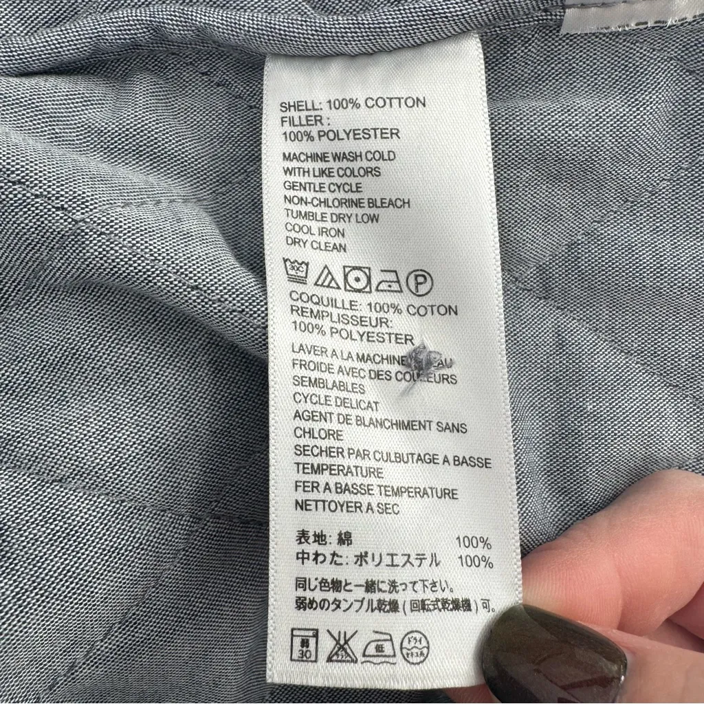 Tommy Bahama Women’s Quilted Blue Button Down Jacket Coat With Pockets Medium - Image 10