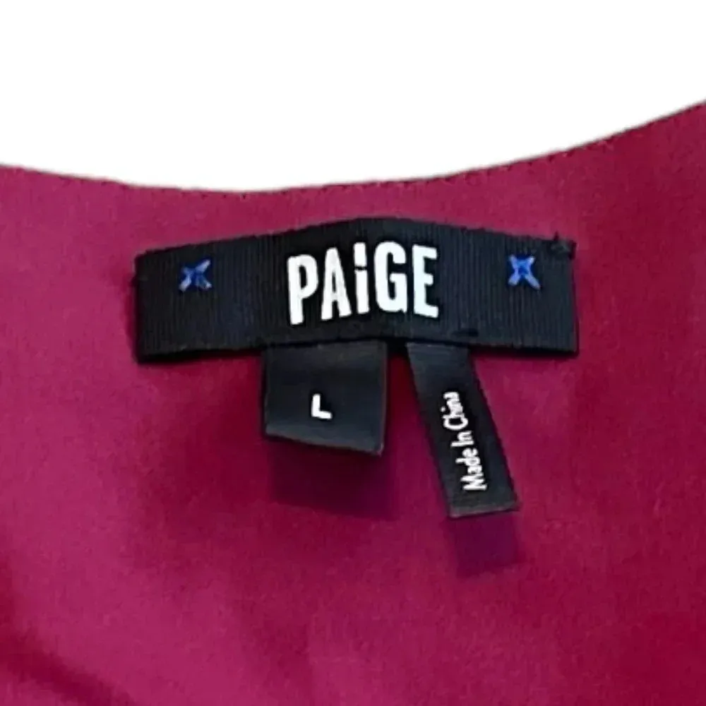 Paige Fuchsia Pink Animal Print Dress Mini Shift Fit Flowy Size Large Women's - Image 9