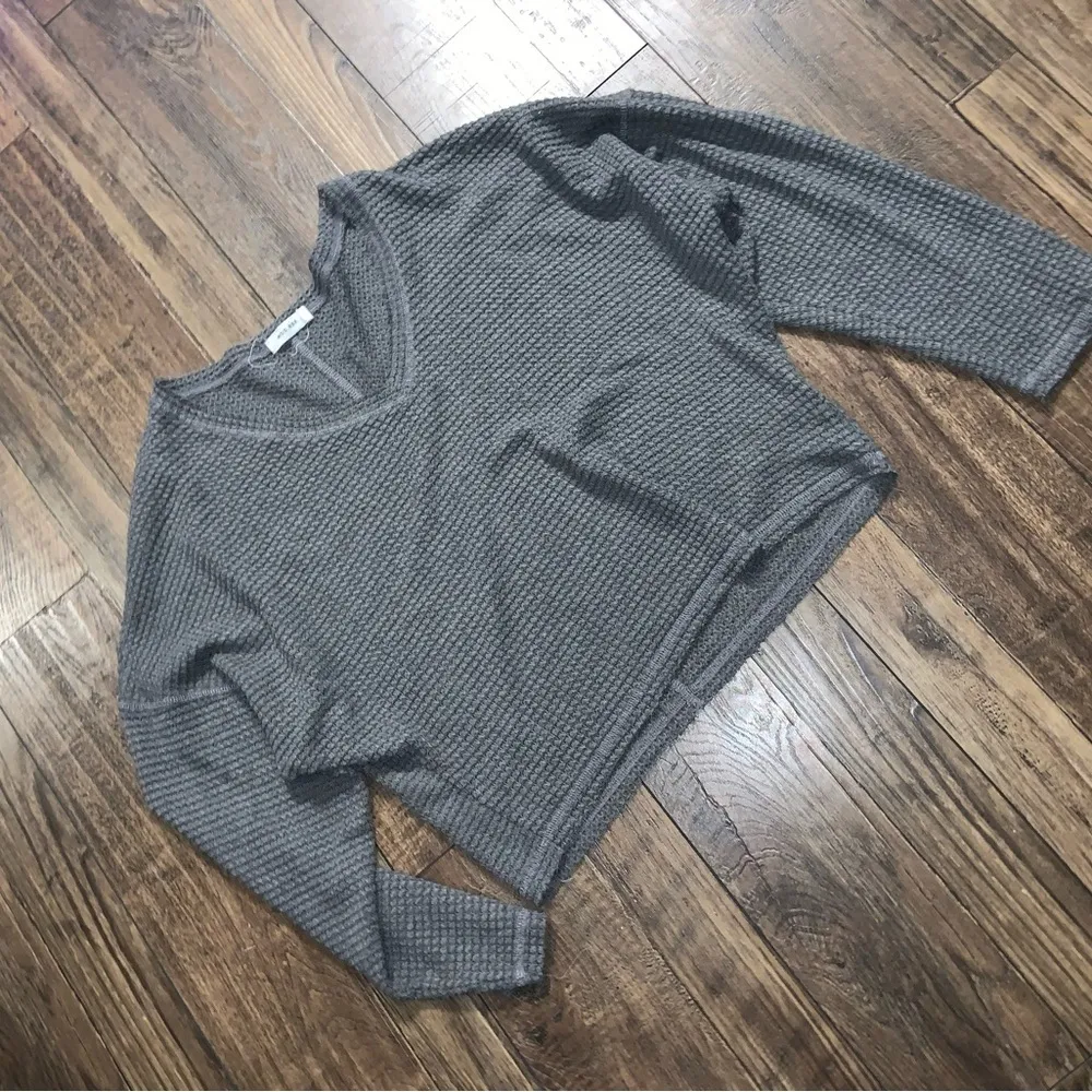 Mod ref gray cropped long sleeve thermal s/m contemporary casual boho winter - Image 4