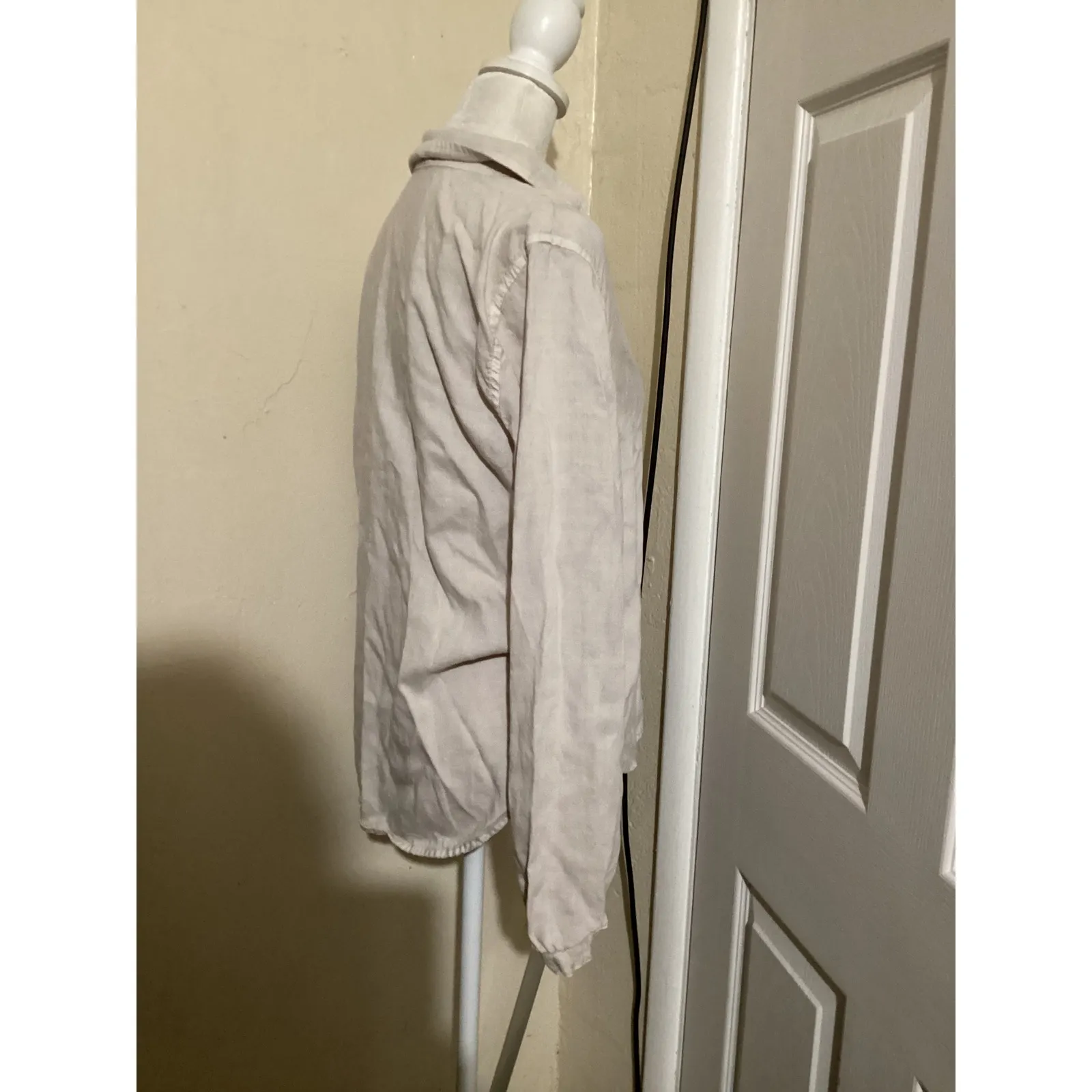 Cloth & Stone Linen Blend V Neck Tunic Shirt Womens Size Small Beige Relaxed Fit - Image 2