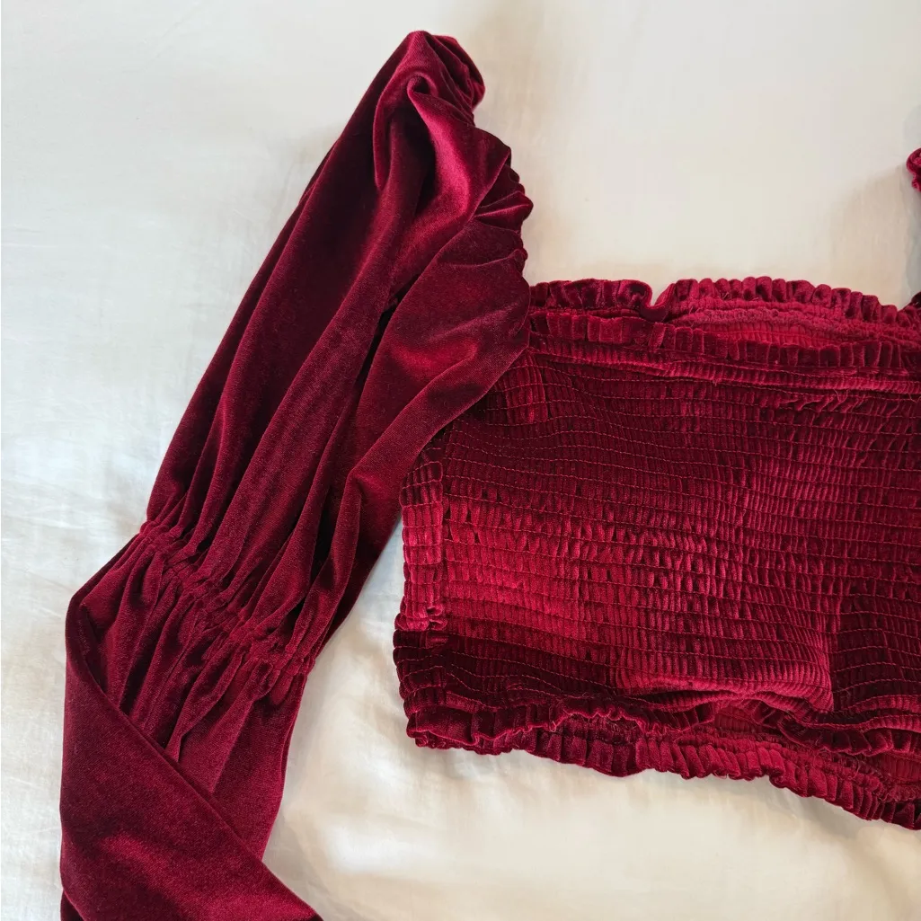 Tularosa Revolve Trinity Smocked Velvet Top - Image 6