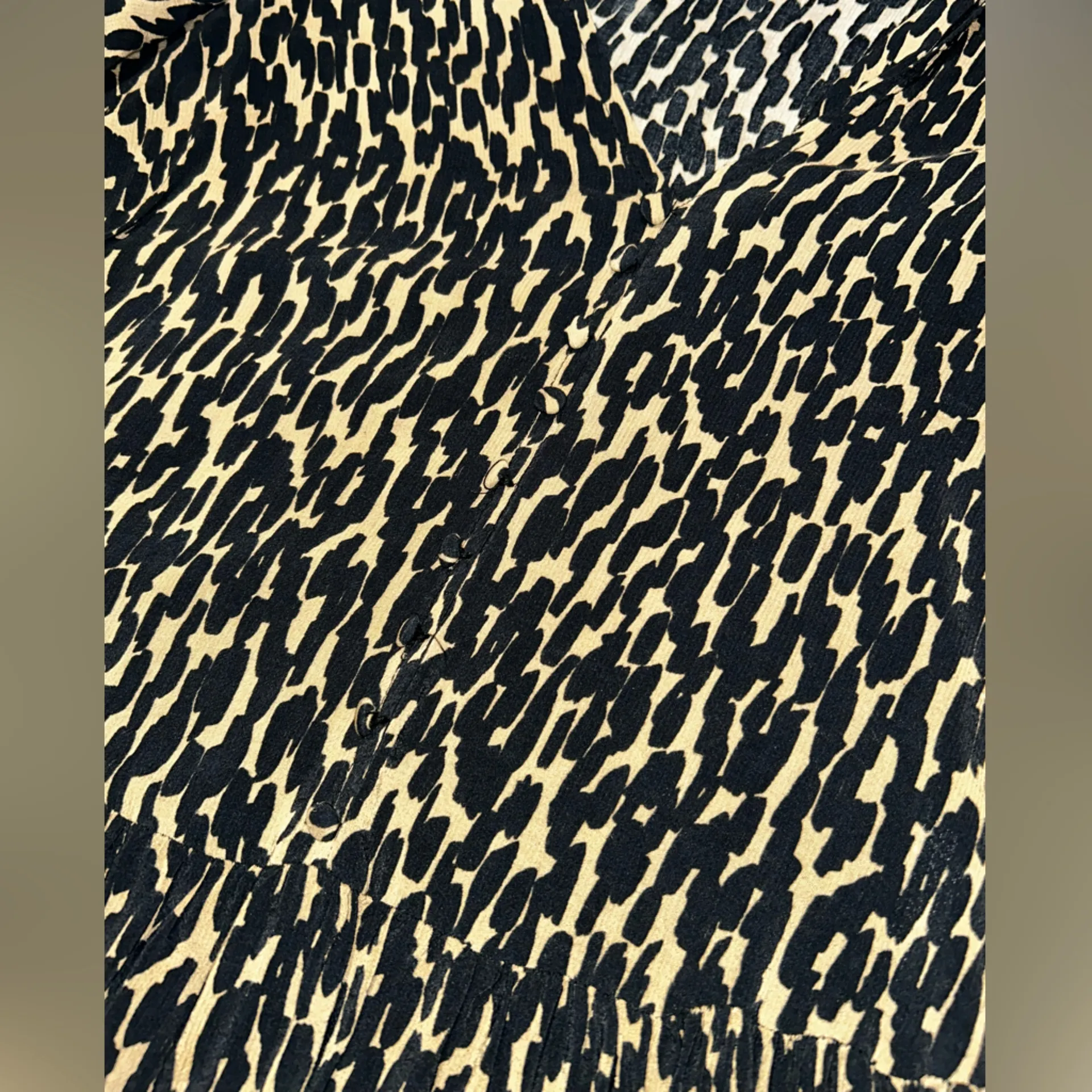 Zara Flowy Abstract Animal Print Baddie Long Sleeve V Neck Peasant Mini Dress S - Image 13