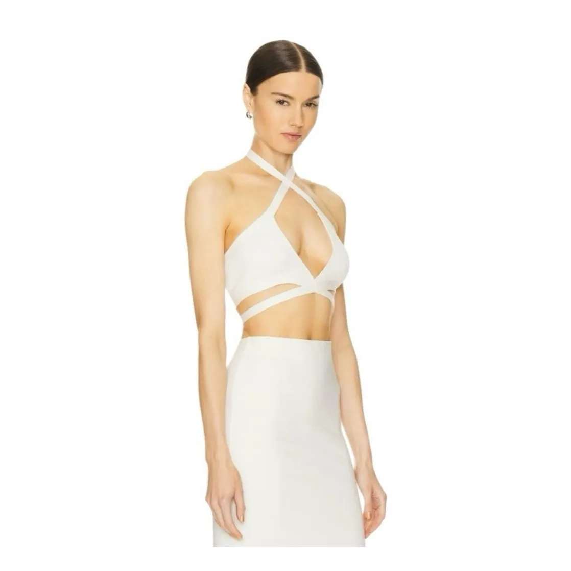 ✨LAPOINTE White Criss Cross Halter Sz Large Top✨ - Image 3