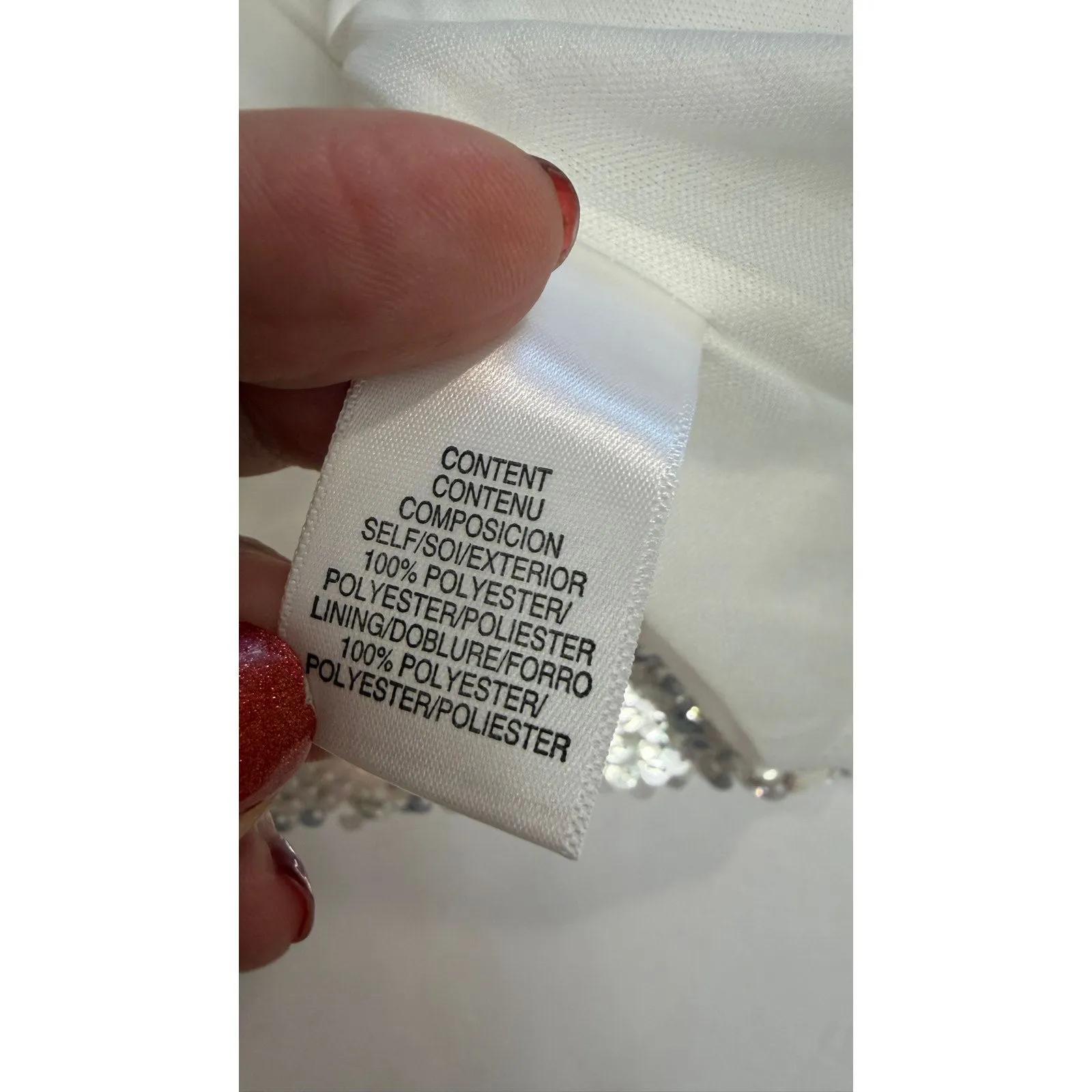 WAYF Mini Dress Silver Sequin Removable Strapless Back Zip New - Image 8