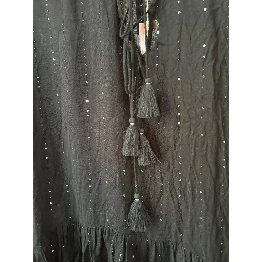 PQ Swim Angelica Sequined Tunic Cover Up Midnight Black Womens Size XS/S - Image 9