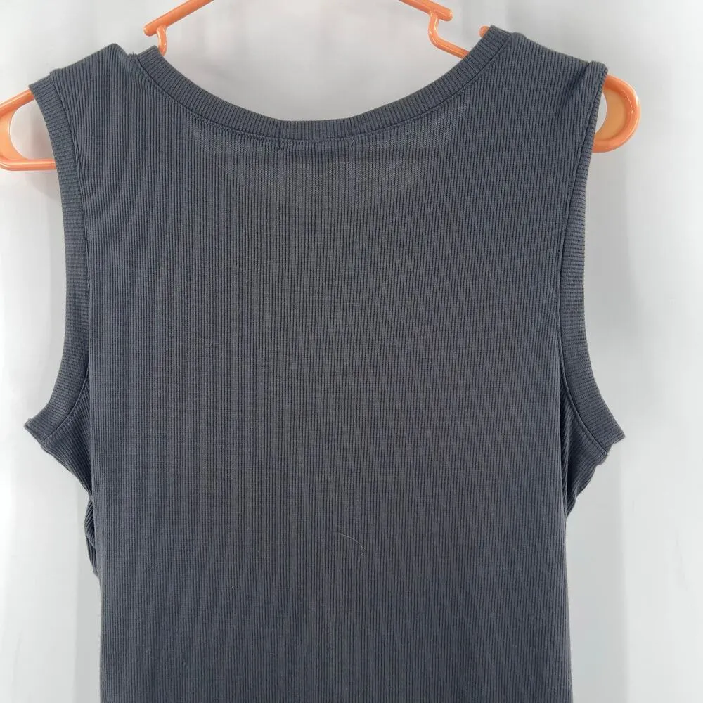 Z SUPPLY Dress Medium Gray Ribbed Bodycon Selah Eco Knit Rib Mini Casual NWT - Image 7