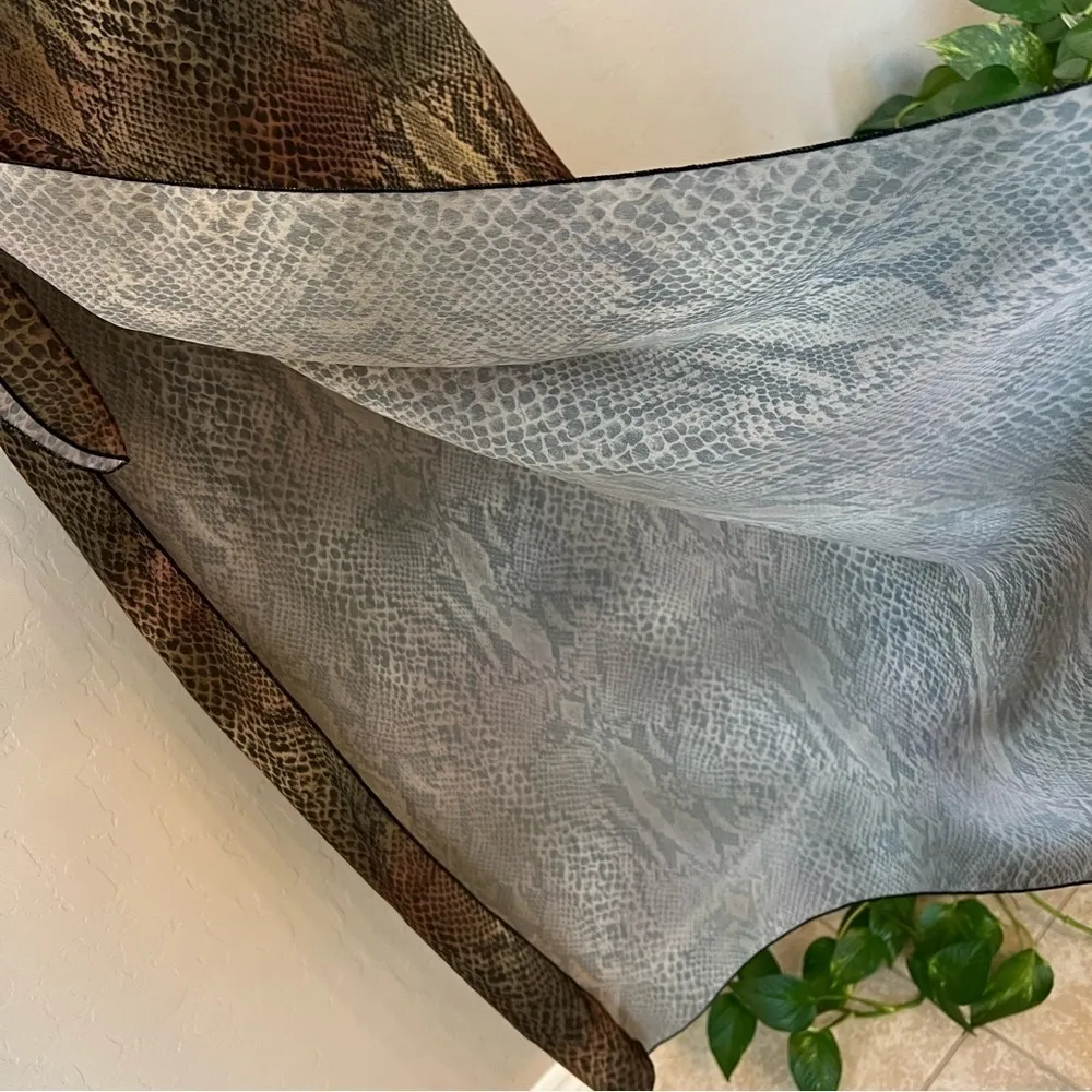 Dotti beach cover snake skin print, maxi skirt, open/ties at side Brown Size undefined - Image 6