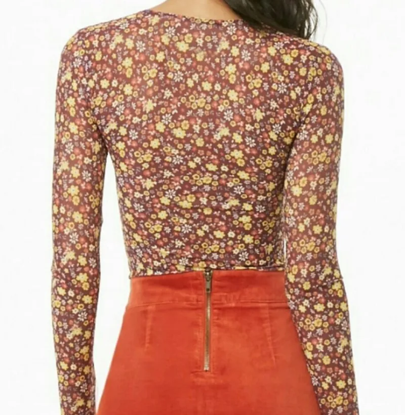 NWT Ditsy Floral Mesh Bodysuit - Image 3