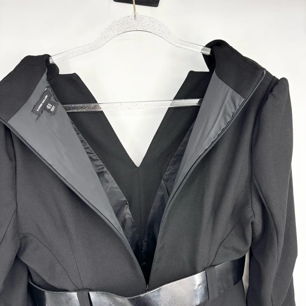 Karen Millen Compact Stretch Belted Forever Pencil Midi Dress Size 12 - Image 13