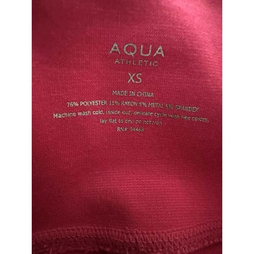 Women Aqua Athletic High Rise 7/8 Leggings - 100% Exclusive Size XS Magenta $78 - Image 6