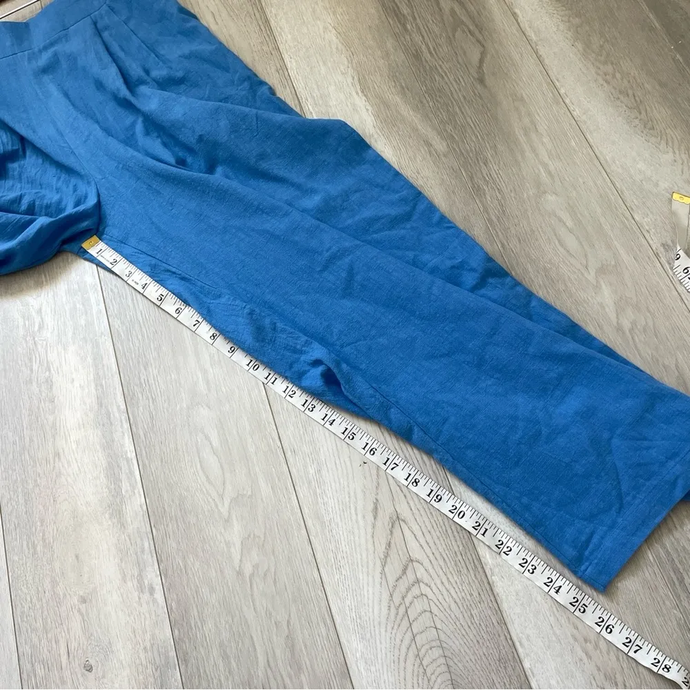 Lili Sidonio Pants cotton wide leg womens Blue (medium) bright minimalist comfy - Image 8