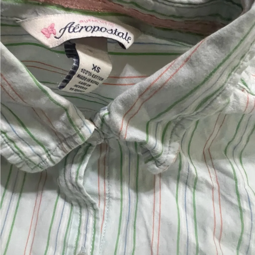 Striped Button-Up Shirt Y2K Aeropostale - Image 2
