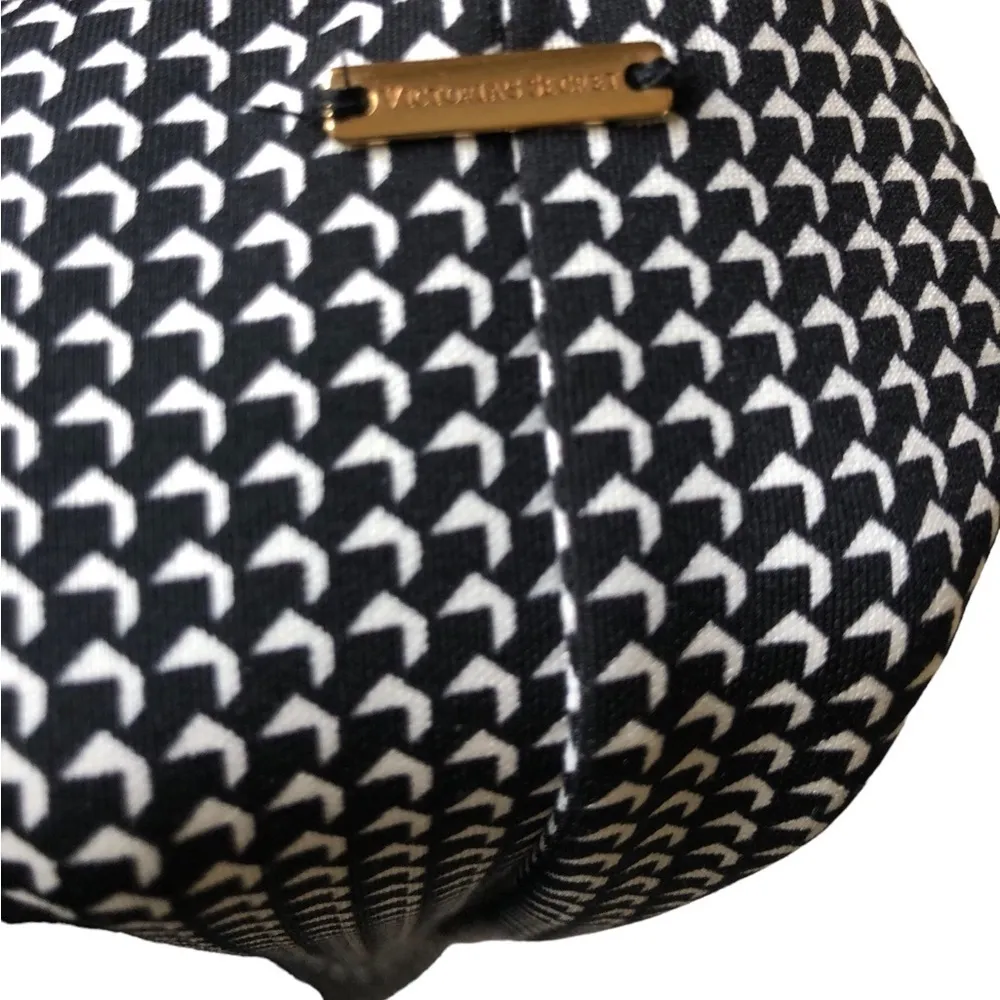 Victoria’s Secret Zip Up Halter One Piece Swim Suit Sz. 12 Black White Print - Image 4