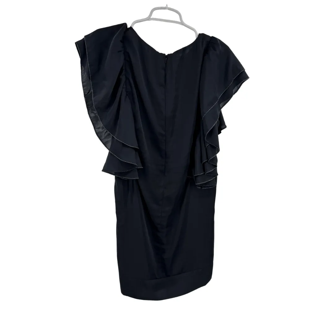 MM Couture Elegant Black Ruffle Sleeve Dress party HOCO L Miss Me metallic - Image 2