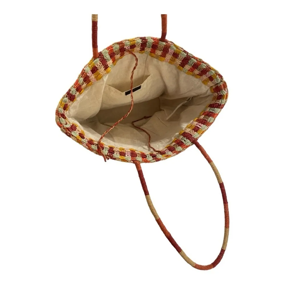 ZARA Multicolored woven tote bag - Image 8