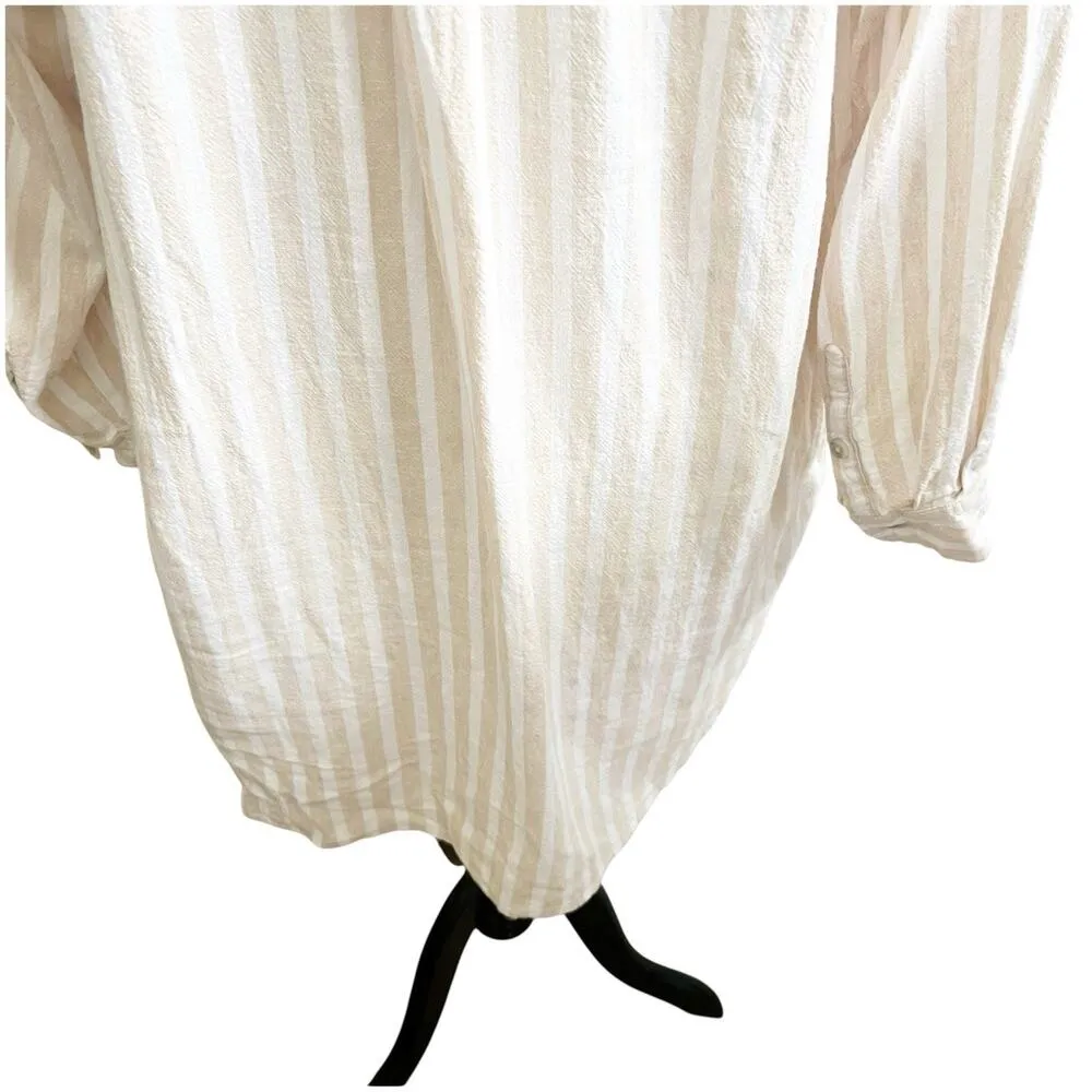Universal Thread Women’s Long Sleeve Popover Tunic Dress Striped Size XXL Linen - Image 9