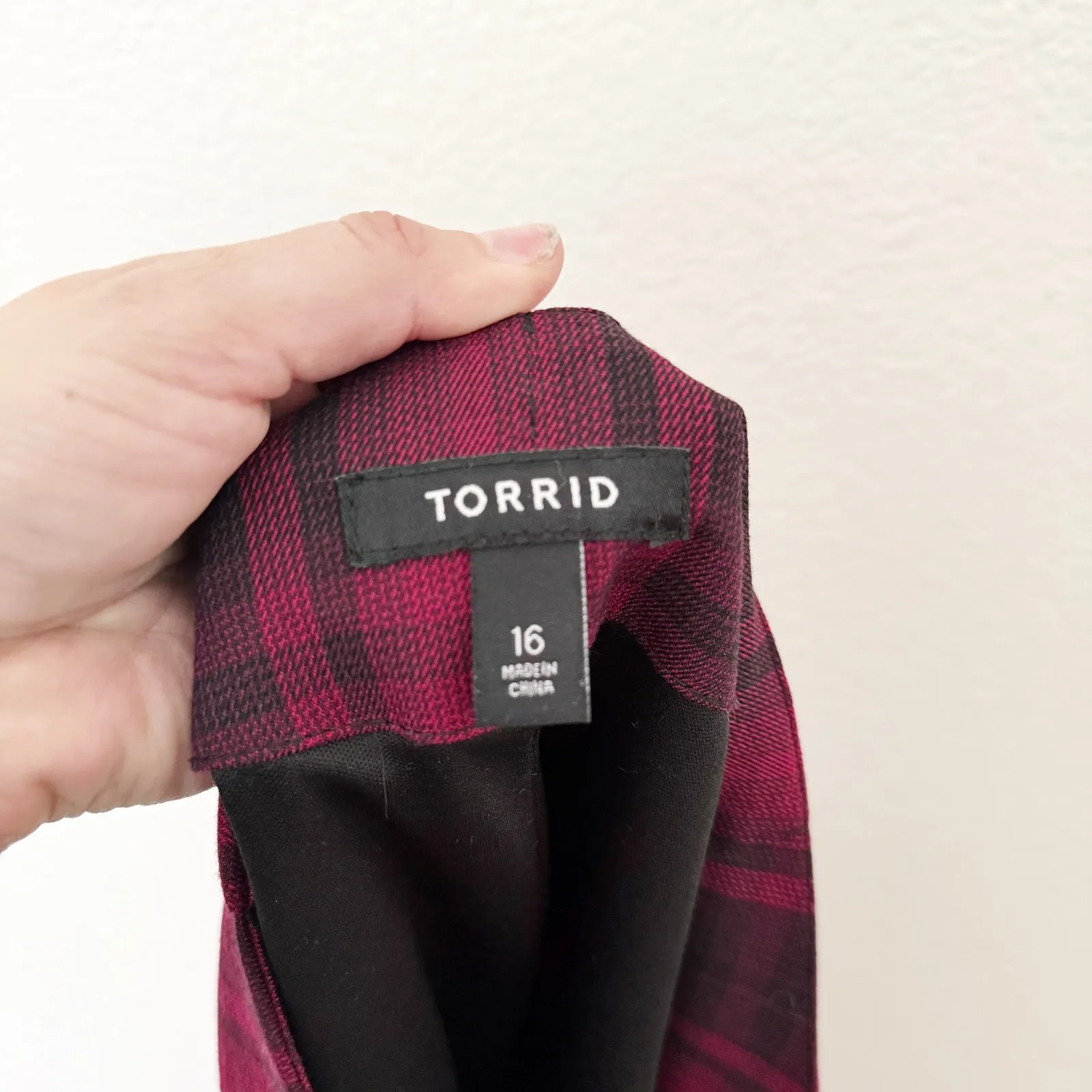 [Torrid] Red Black Plaid Tartan Print Zip Front Mini Skirt Pockets Stretch Sz 16 - Image 10