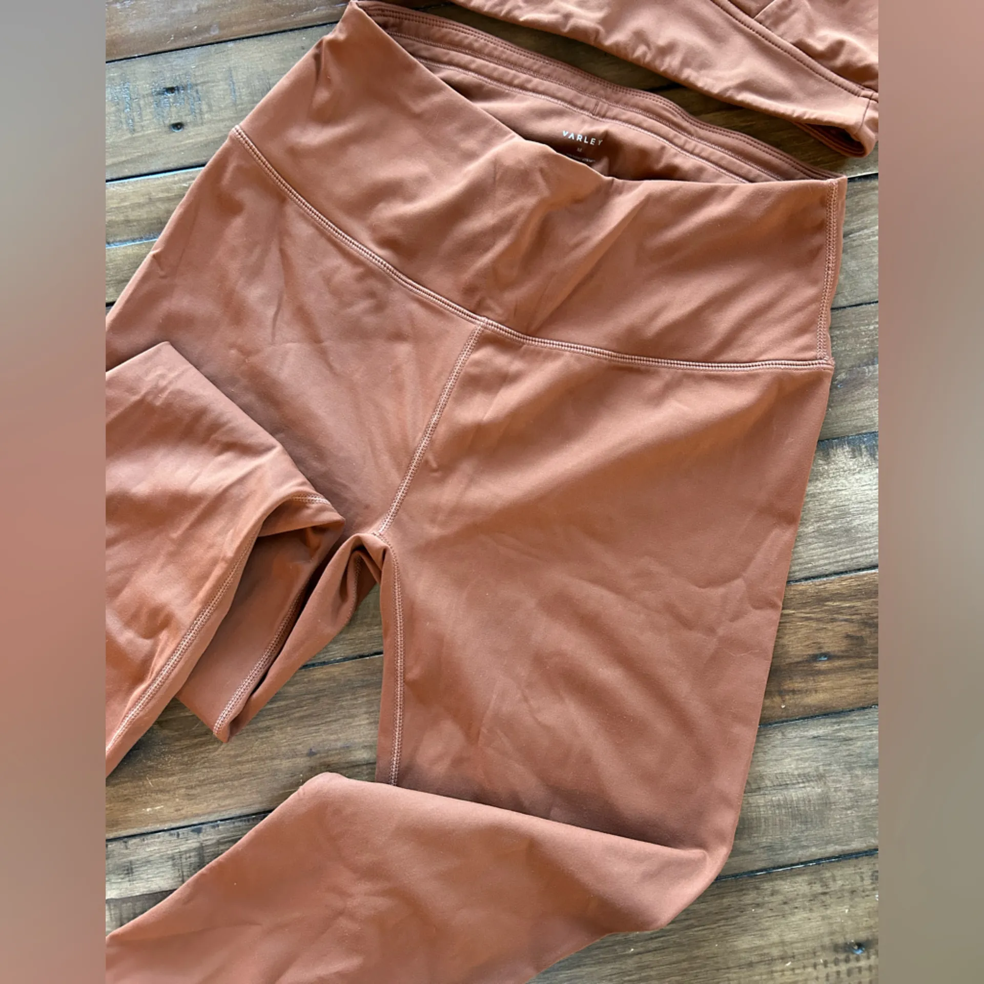 Varley Let’s Go Tortoise Brown Leggings Sports Bra Set M/L - Image 9