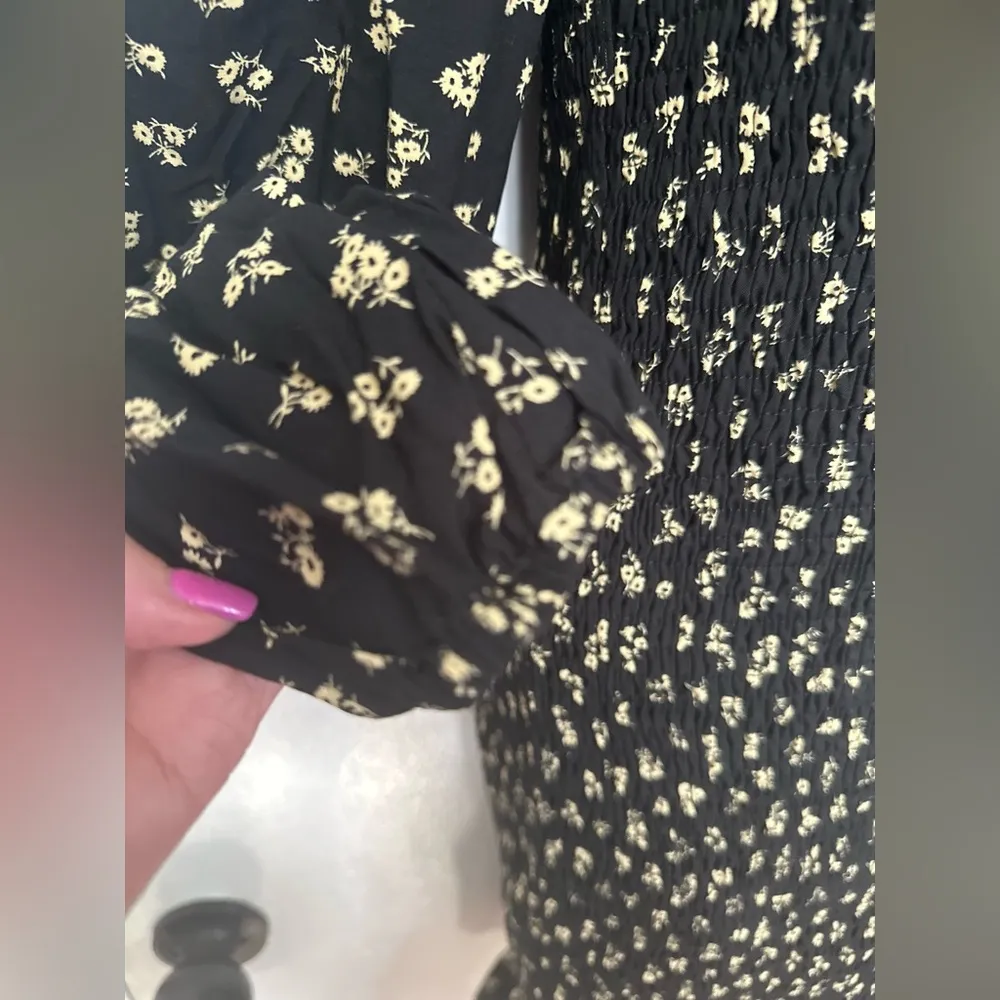 Lost + Wander Twilight Dreams Mini Dress Black Cream Floral Size XS NWT! - Image 5