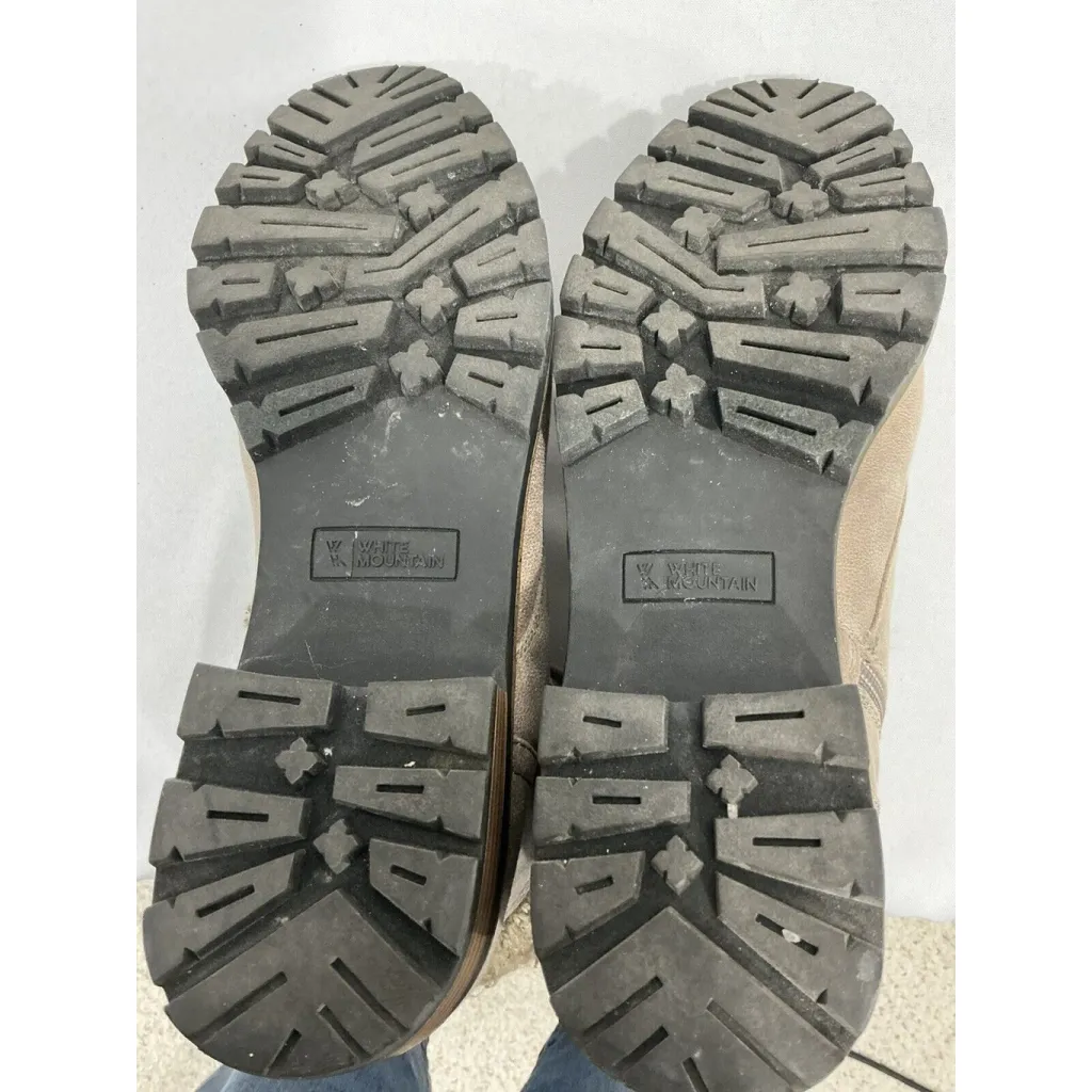 Womans White Mountain Daisy Size 11 M Beige Lace Up Zip Up Ankle Boots - Image 8