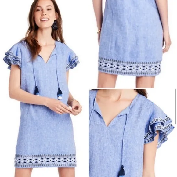 Vineyard Vines Blue Embroidered Dress - Image 2