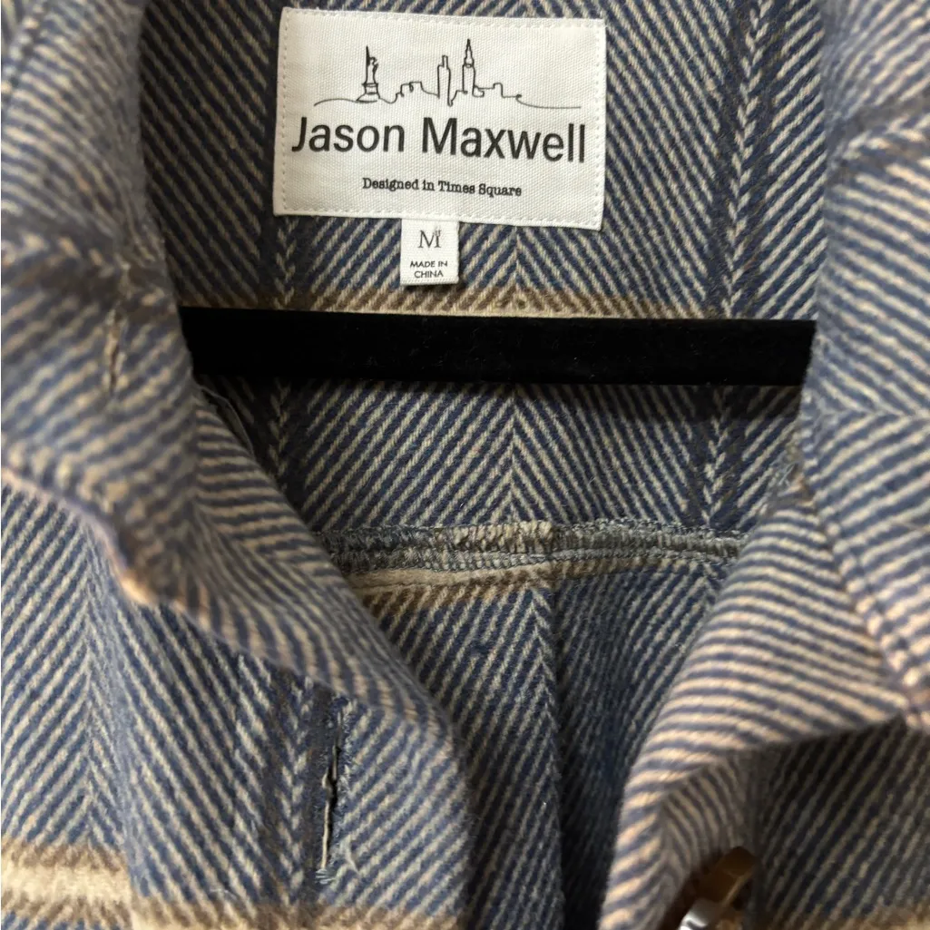 Jason Maxwell Blue Plaid Utility Jacket - Image 6