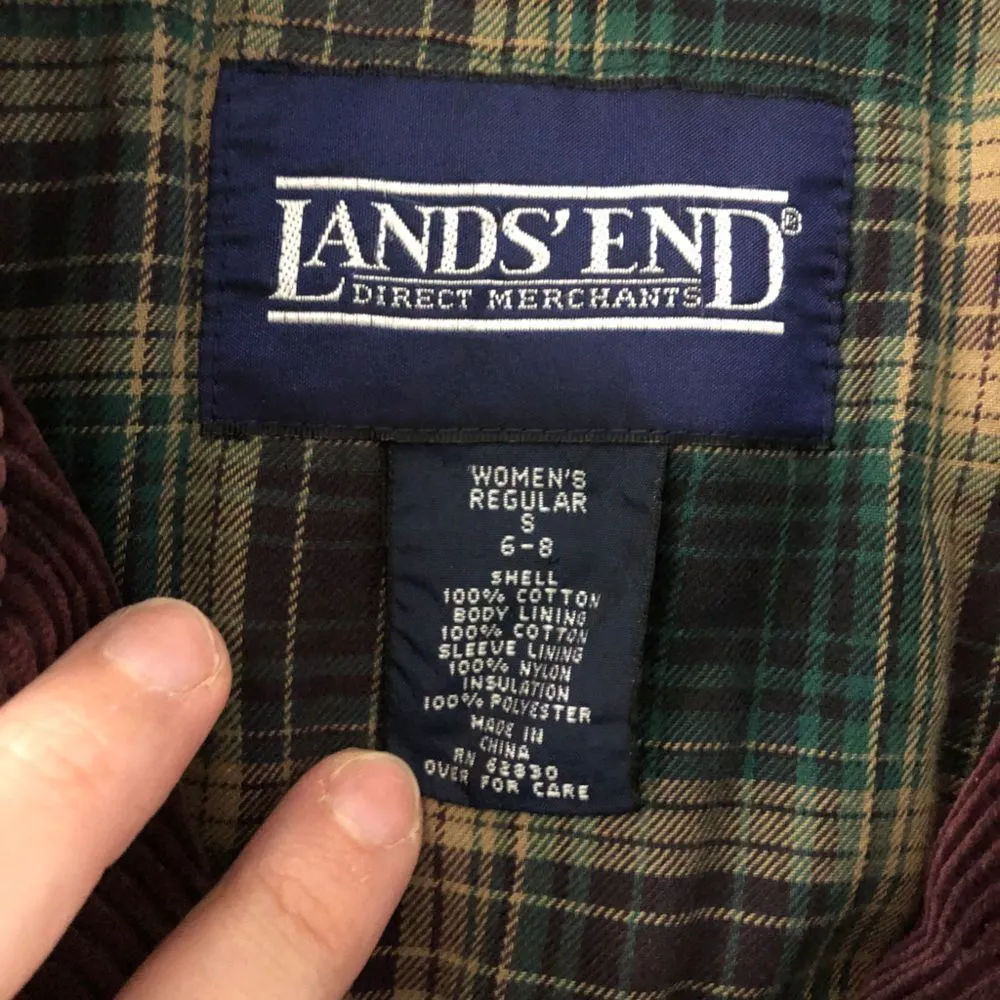lands end burgundy button down corduroy jacket - Image 7