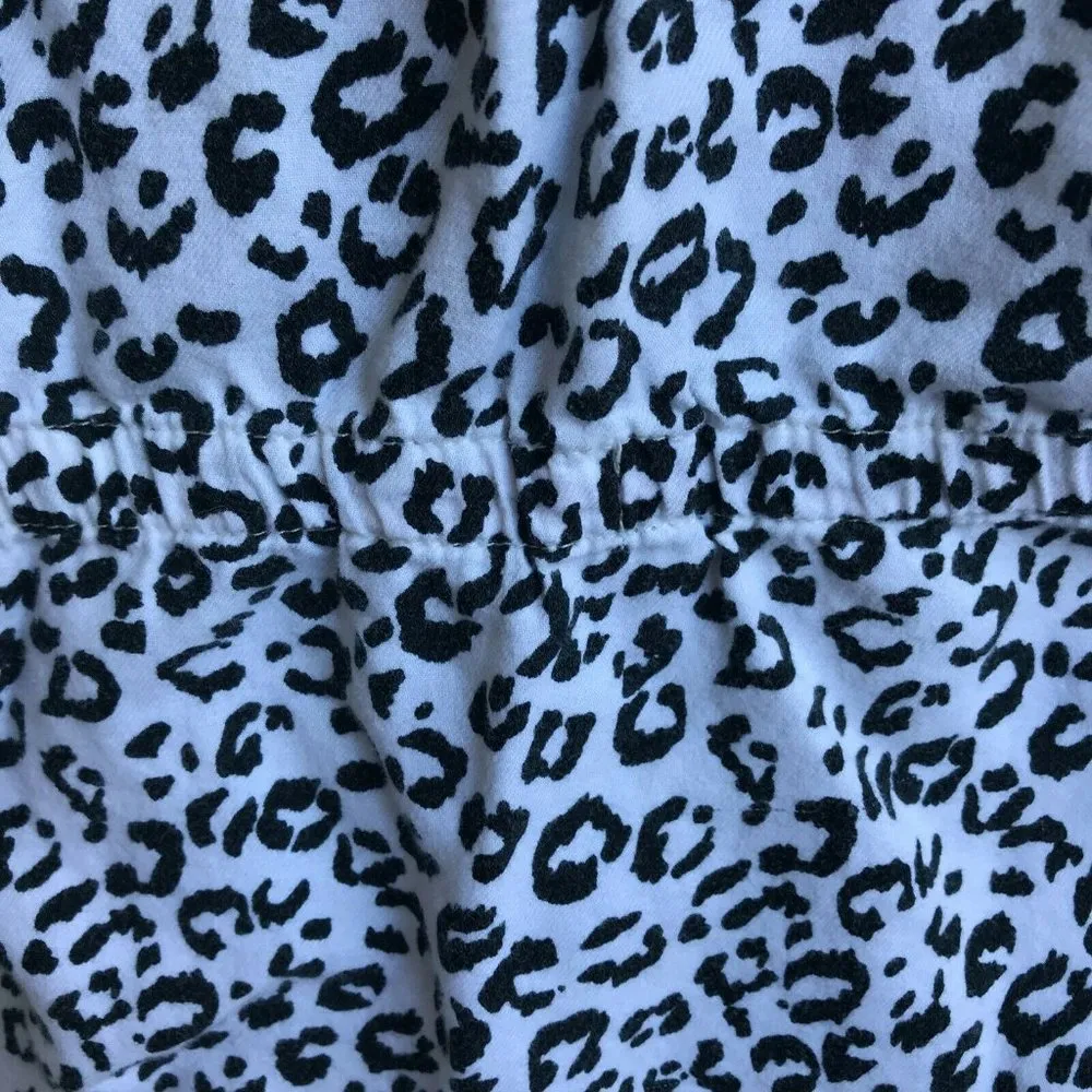 Sleepshirt Medium Leopard Print Cinched Waist Ties Fro… - Image 7