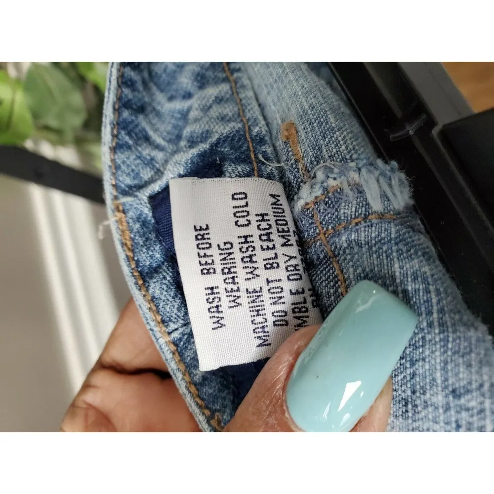 L.A. Blues Women Blue Denim 100% Cotton Mid Rise Pull on Short Jean Skirt Size 8 - Image 5