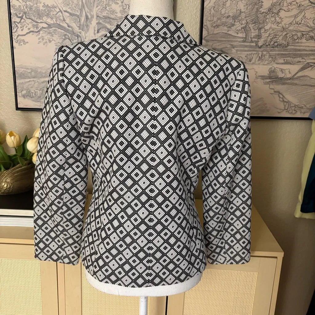 Jason Wu JAOSN WU Geometric Blazer Jacket Black White Size 8 NWT - Image 3