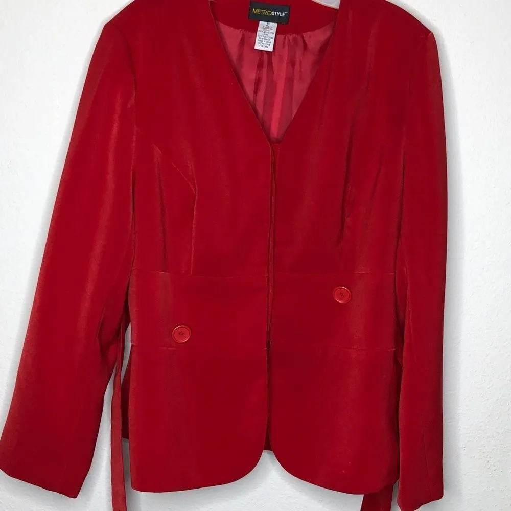 Vintage MetroStyle‎ Skirt Set Red Size 16 - Image 12