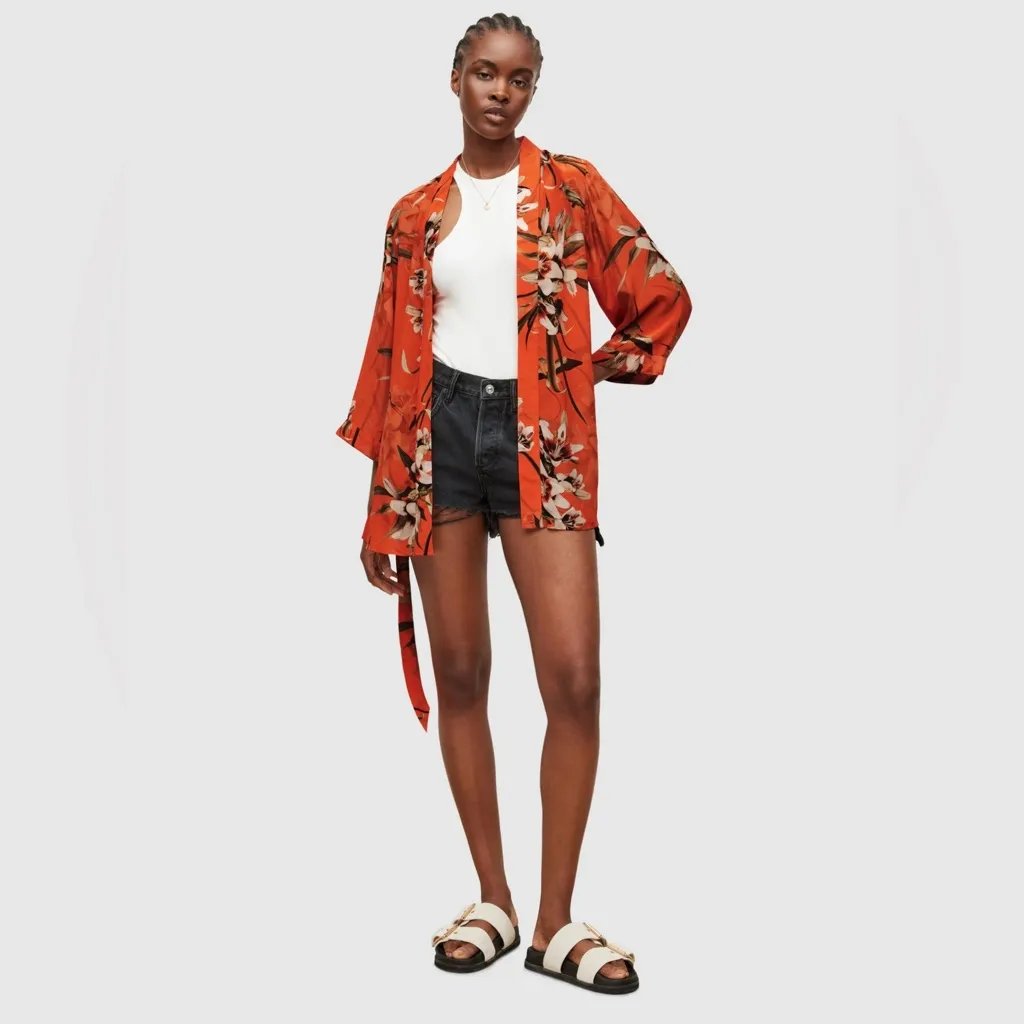 All Saints Women's Carina Dorada Kimono - Orange - Size 8 - Image 6