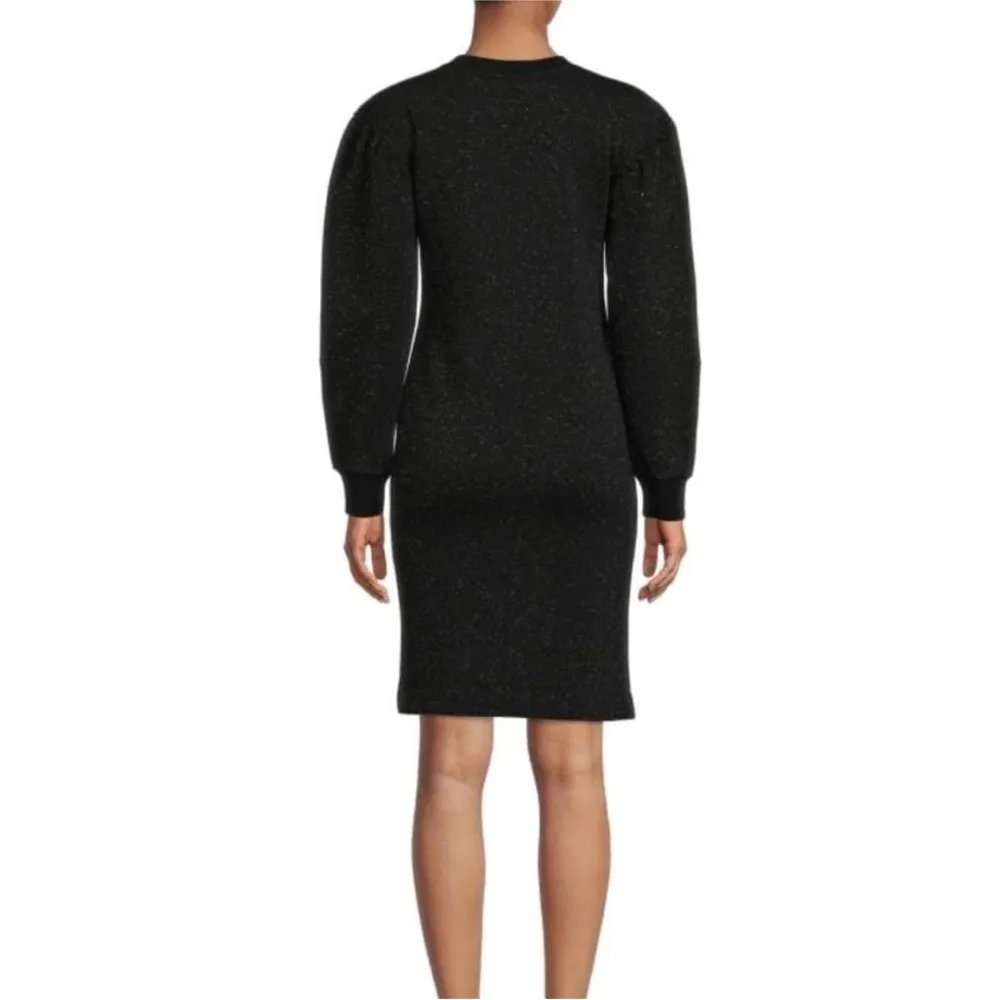 Love Moschino long sleeve logo glitter puff sleeve mini dress NEW - Image 3