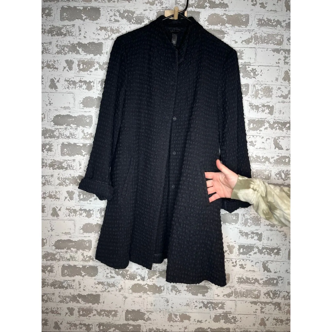 Eileen Fisher | women wool blend black coat - Image 8