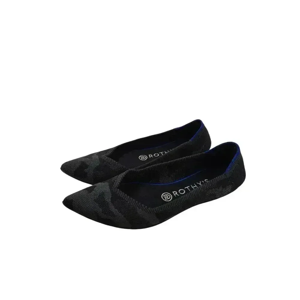 Rothy's The Point Flats Gray Black Camo Slip On Knit Washable Ballet Size 8W - Image 4