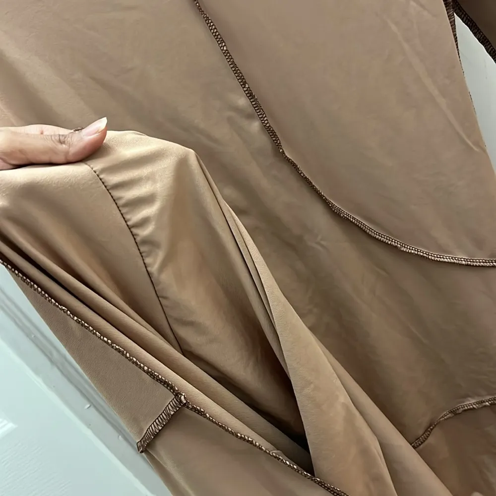 Bodycon Inside Out Hooded Dress NWOT Tan Size XS - Image 8