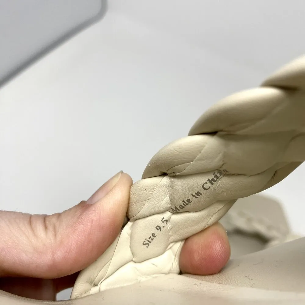 Dolce Vita Ivory Ashby Platform Braided Faux Leather Sandal Block Heels 9.5 White - Image 9