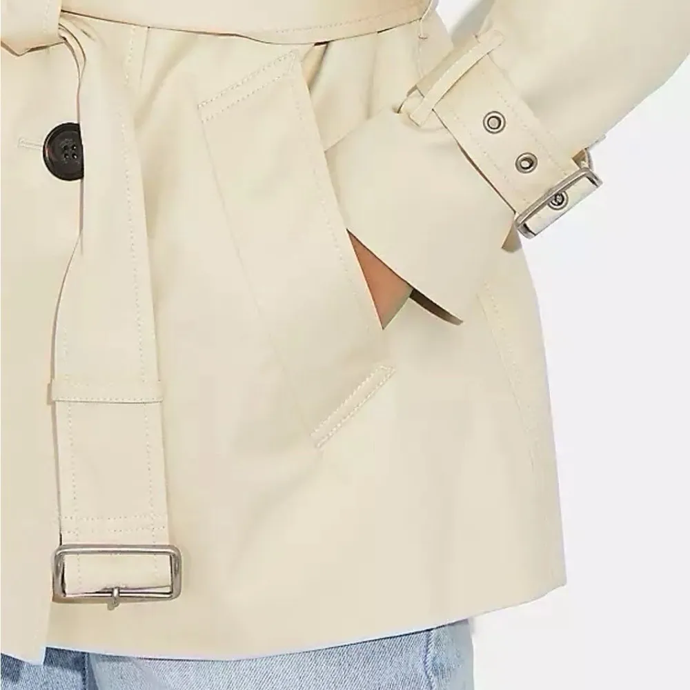 Coach NEW  Women’s Solid Short Trench Coat Bone Color - Image 3