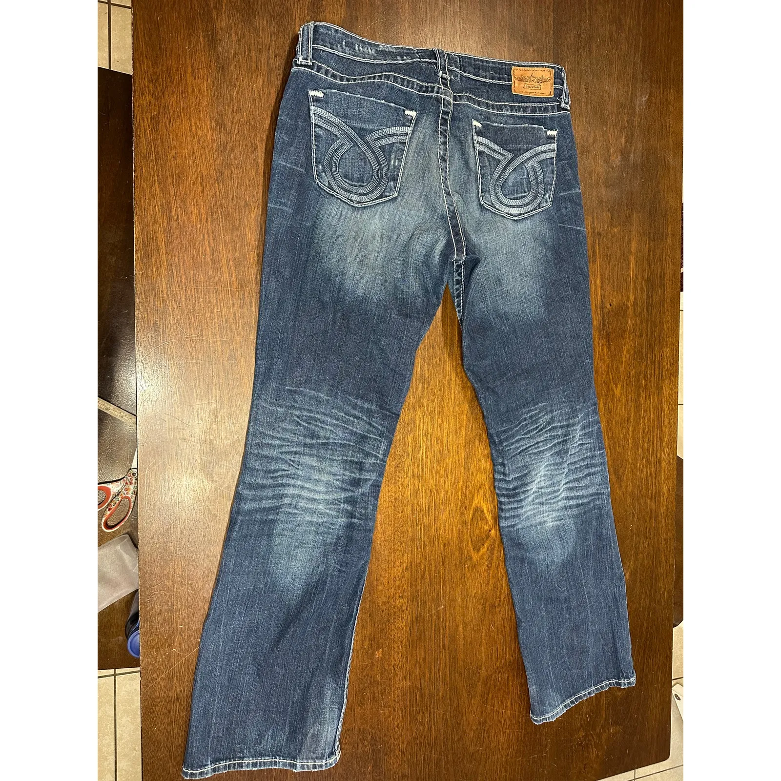 Big Star Miki Jeans Thick Stitch Y2K Women 34 Fit Cowgirl Western Aztec Country - Image 4