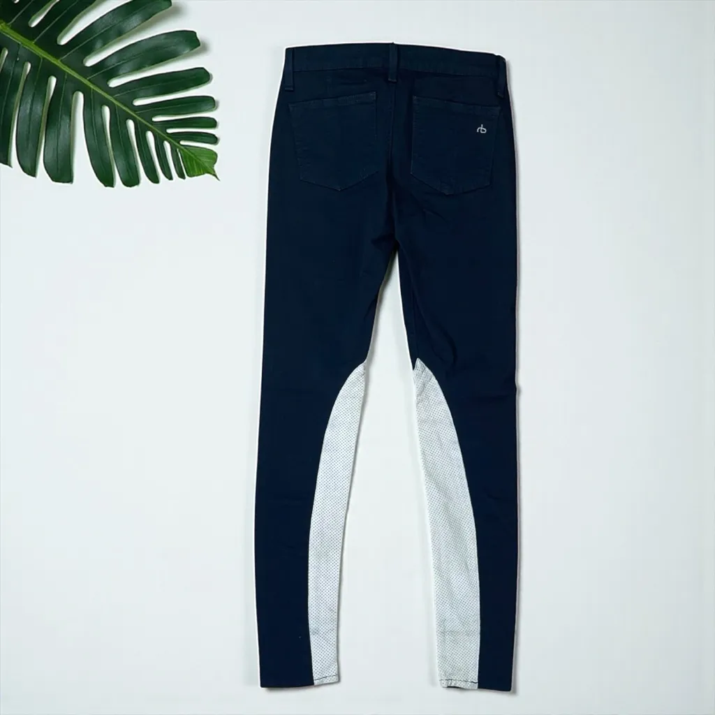Rag and Bone Jodhpur Jeans with Leather Trim - Image 6