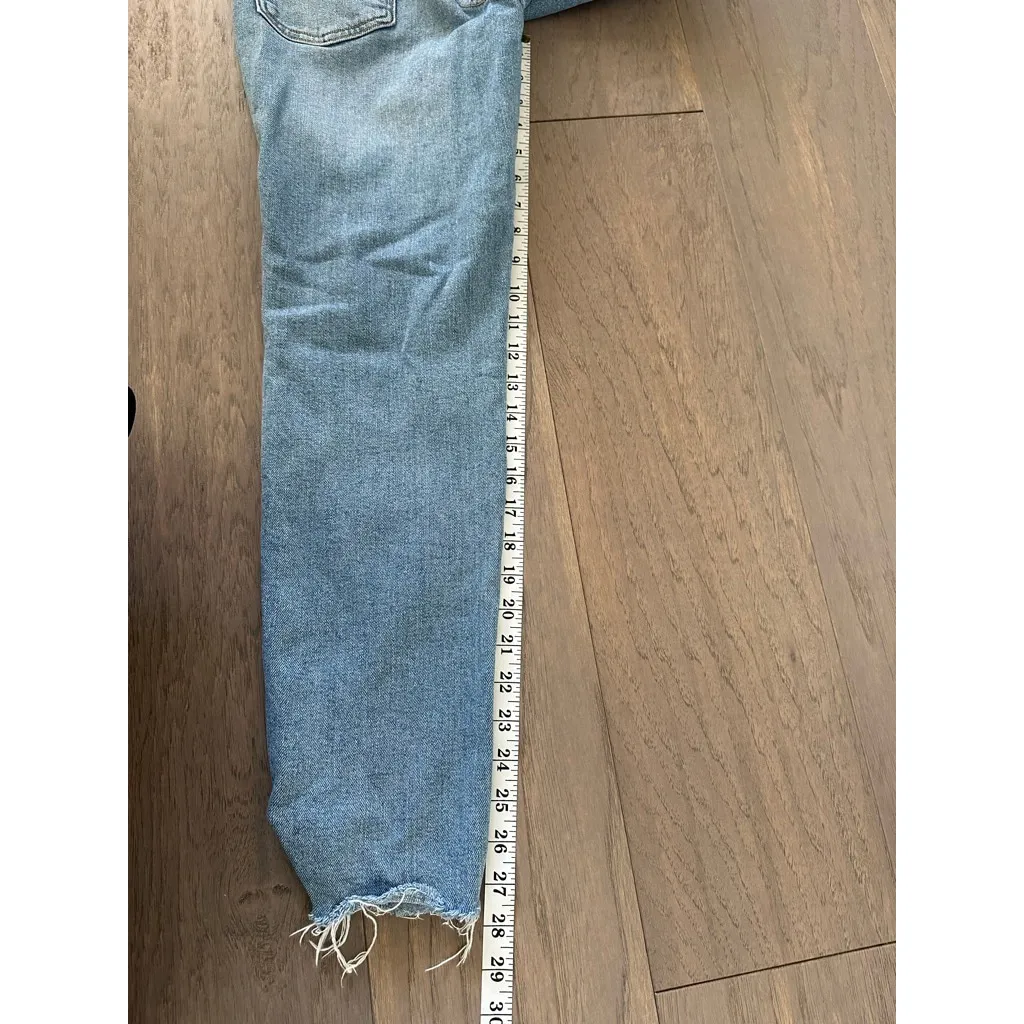 Old Navy Light Blue OG straight high rise distressed Straight Leg Jeans Size 0 - Image 6