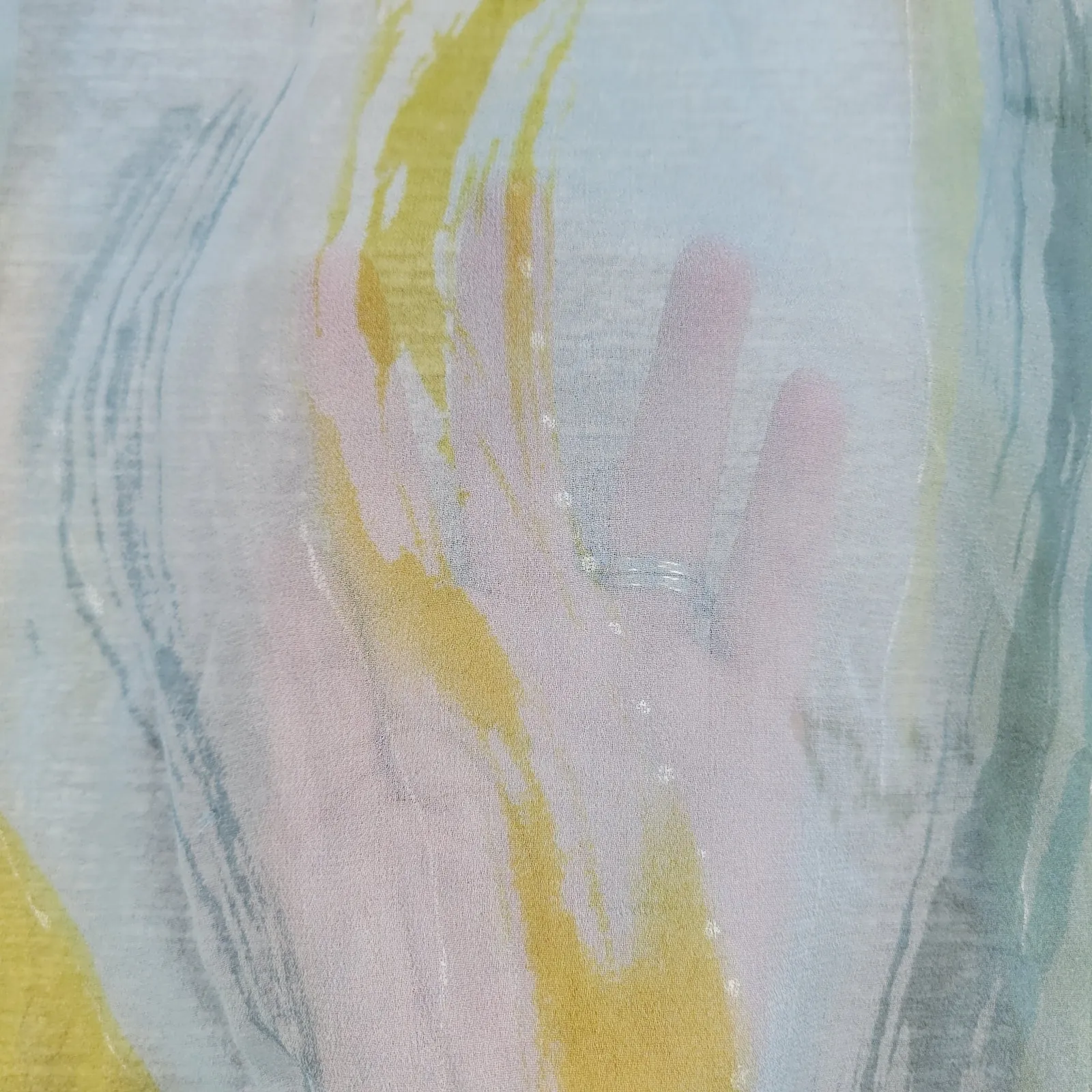 Maggie London Silk Cover Up Blouse Womens Size 16 Blue Green Sheer Swim Beach - Image 13