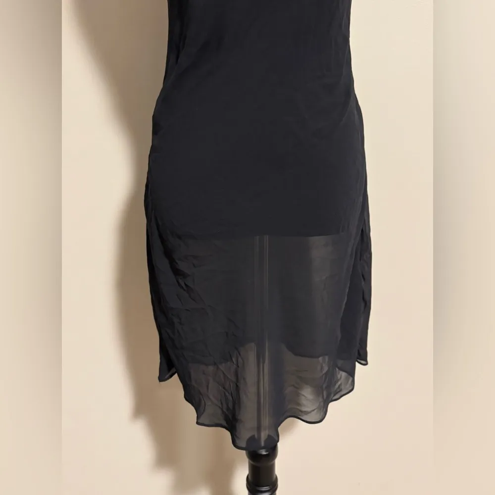 EUC Gilligan & O’Malley Black and Pink Lace Trim Floral Slip size small - Image 6