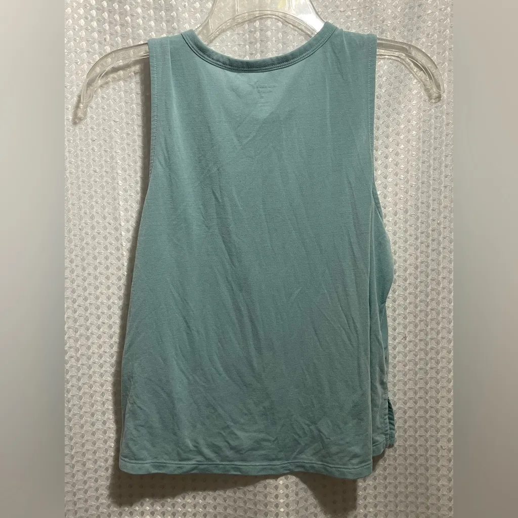Old Navy Active Tank Top Small Blue “High Tides & Good Vibes” Graphic Workout - Image 3
