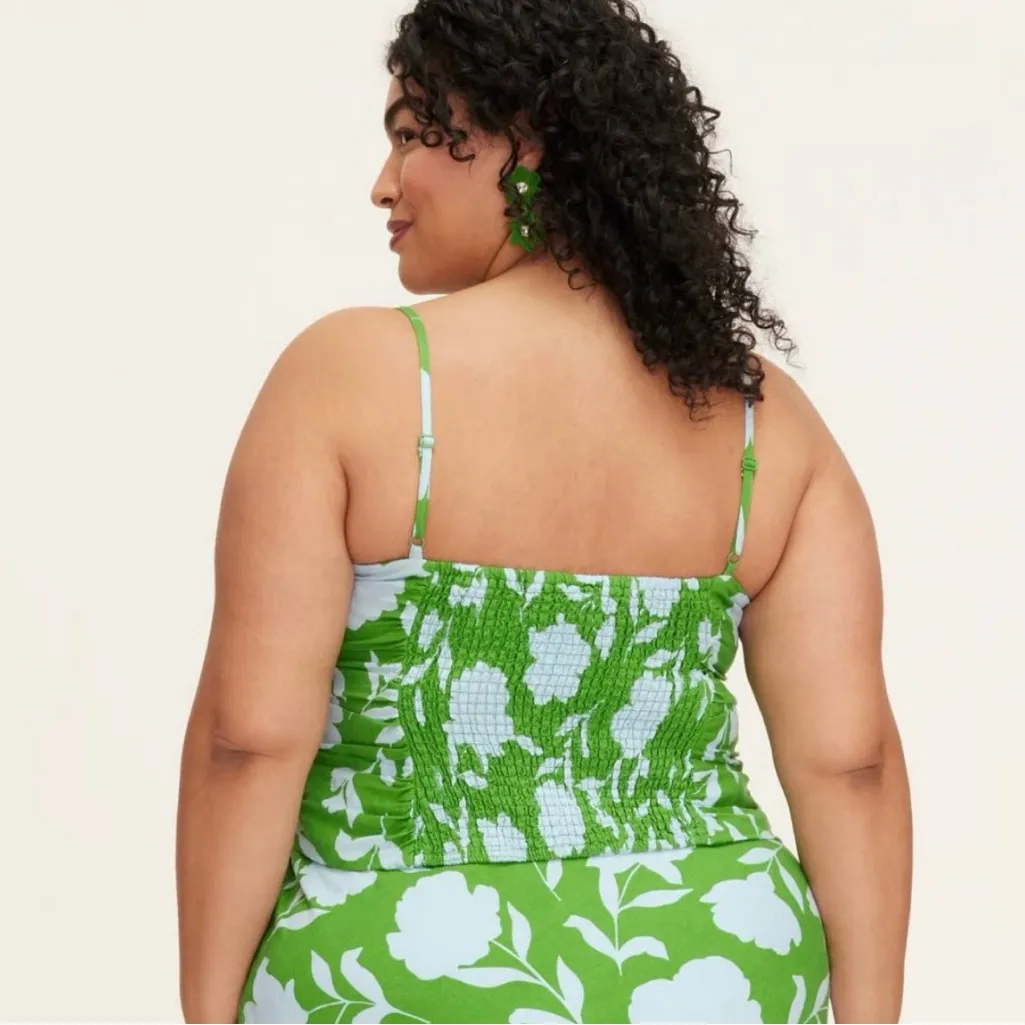 Kate Spade x Target Rose Floral Linen Fit Flare Midi Skirt‎ & Ruched Top Set 2X - Image 6