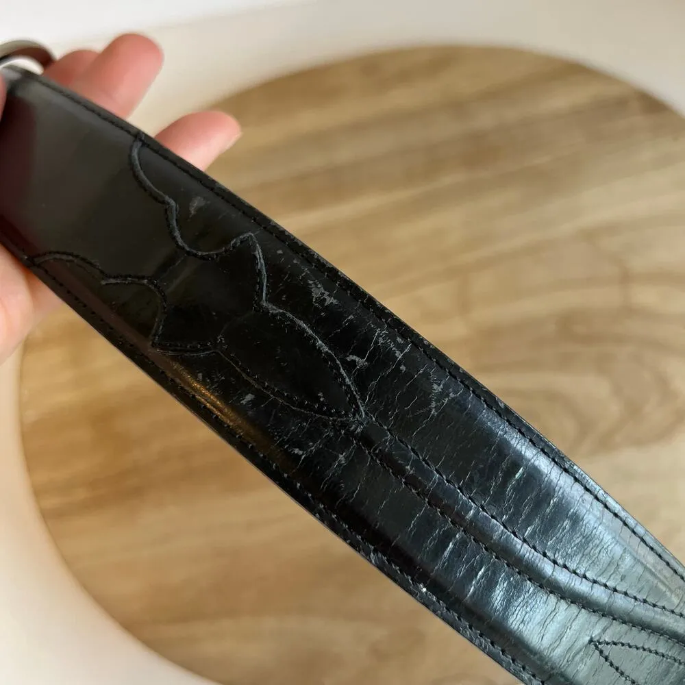 Vintage Lucchese USA Black Genuine Leather Western Belt Size 34/Large - Image 5