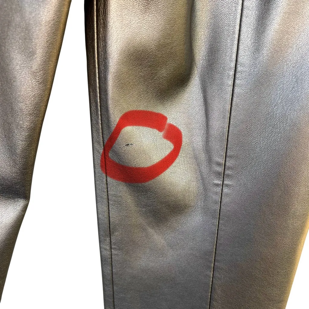 Milly High Waist Faux Leather Pants - Image 14