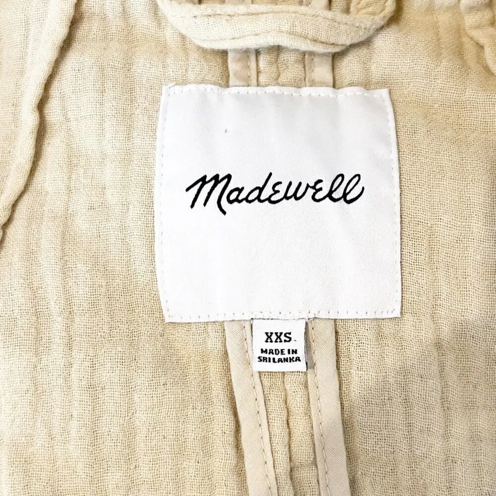 Madewell Lightspun Dorset Cotton Gauze Blazer Jacket Dune Tan XXS - Image 3