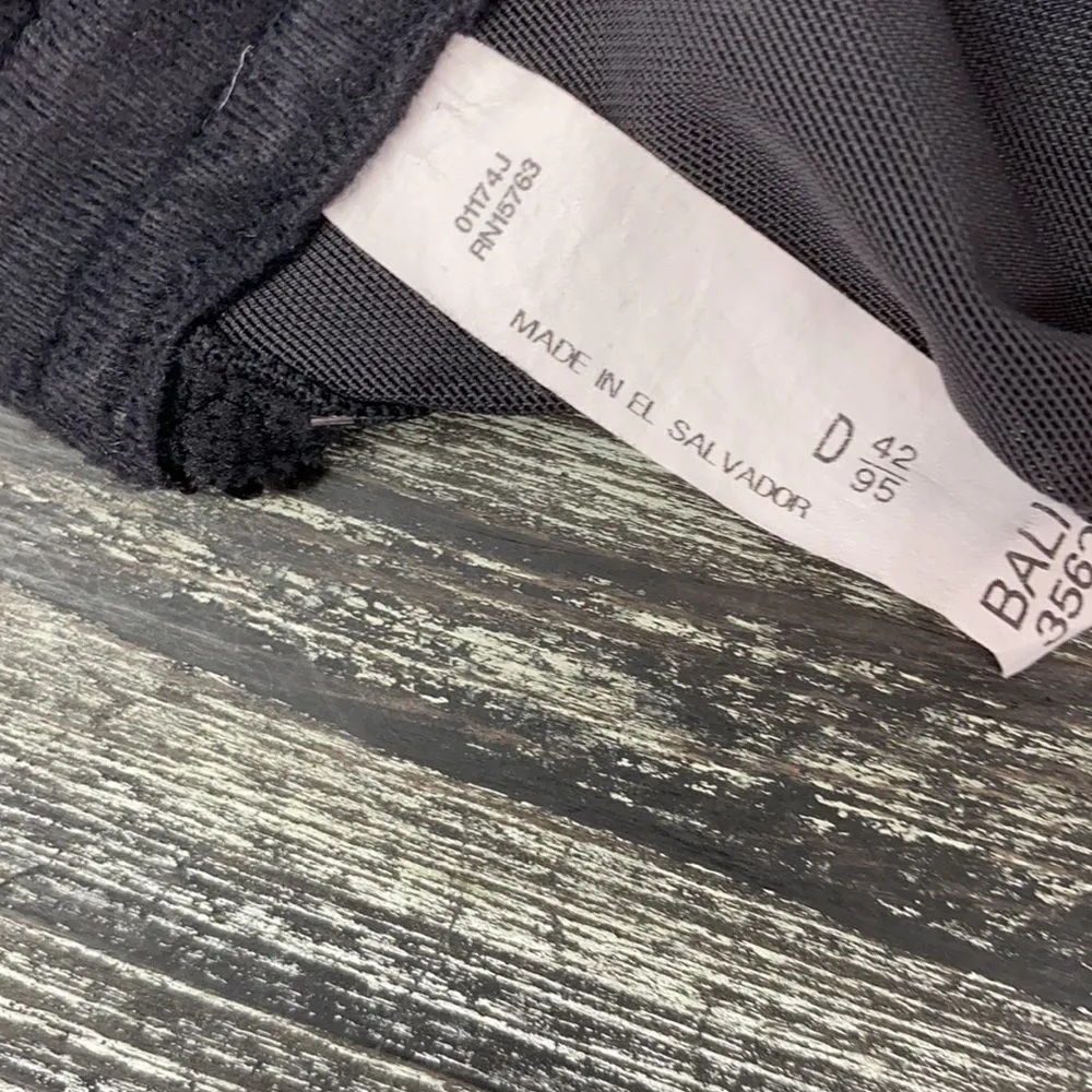 Bali Black Underwire 3562 Unlined Minimizer Bra 42D - Image 7