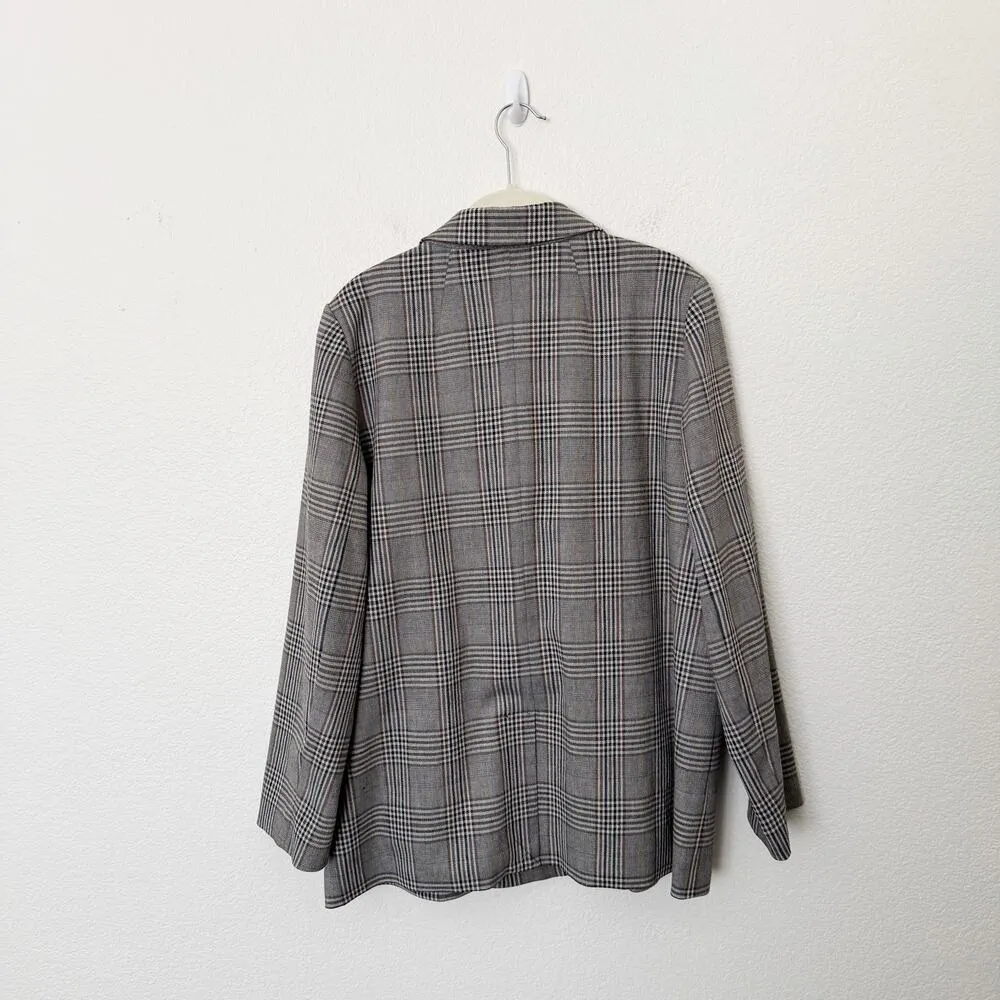 [Madewell] Caldwell Oversized Menswear Plaid Double Breasted Blazer Jacket Sz XL - Image 3